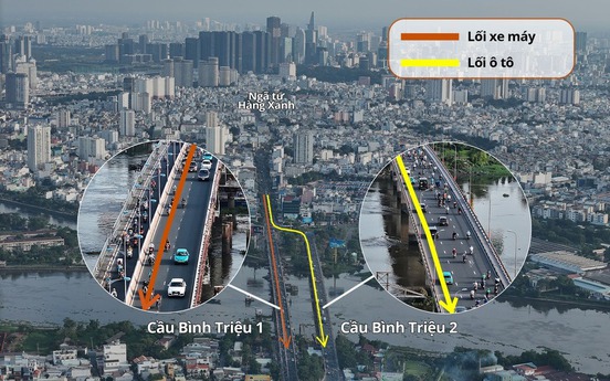 Từ ngày mai, lộ trình qua cầu Bình Triệu 1, Bình Triệu 2 sẽ có thay đổi lớn