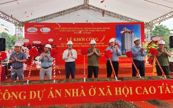 Đại gia Đường "bia" khởi công dự án nhà ở xã hội ở Vĩnh Hưng có 3 tầng hầm, thiết bị vệ sinh dát vàng