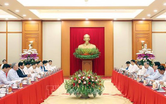 Bộ Chính trị làm việc với Ban Thường vụ Đảng ủy Chính phủ
