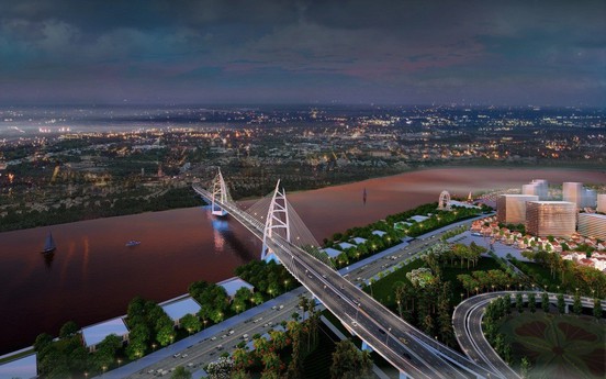 Tháng sau, cây cầu có nhịp chính rộng nhất Hải Phòng sẽ đạt cột mốc quan trọng