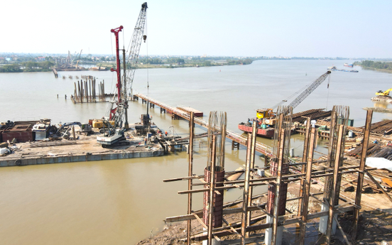 Cầu vượt sông gần nghìn tỷ kết nối 2 tỉnh Nam Định – Thái Bình cũ sẽ hoàn thành sớm 3 tháng