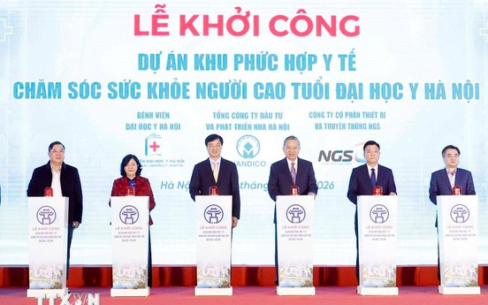 Tổng Bí thư dự Lễ khởi công dự án phức hợp y tế chăm sóc sức khỏe người cao tuổi