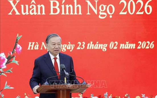 Tổng Bí thư Tô Lâm chúc Tết cán bộ, công chức Văn phòng Trung ương Đảng