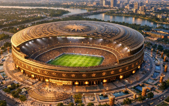 Bắt đầu thi công sân vận động lớn nhất thế giới 135.000 chỗ ngồi sức chứa gấp 3 lần sân Mỹ Đình