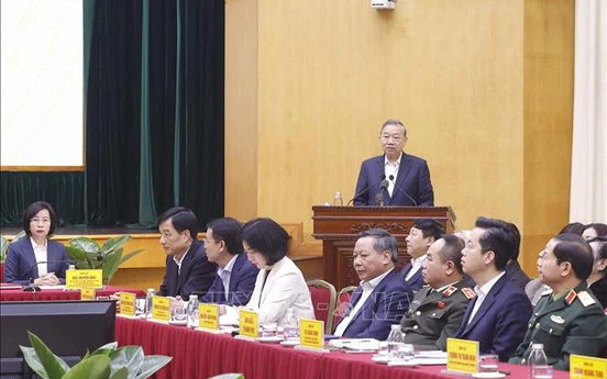 Tổng Bí thư Tô Lâm dự Hội nghị tiếp xúc giữa cử tri với người ứng cử đại biểu Quốc hội khóa XVI tại Hà Nội