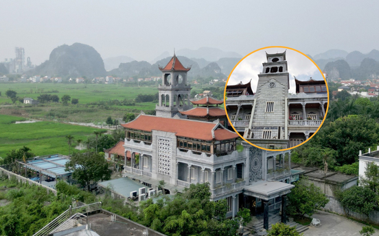 Dinh thự 'không hồ vữa' 3 tầng lớn nhất Việt Nam: Làm từ 1.000m3 đá, cao 27m, thi công trong hơn một thập kỷ