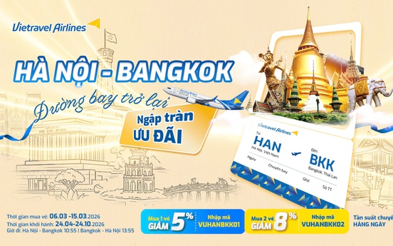 Vietravel Airlines mở bán trở lại đường bay Hà Nội – Bangkok