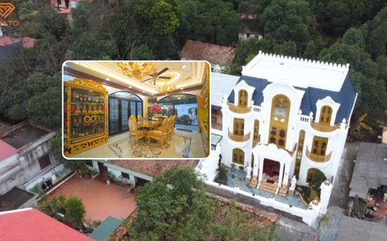 Biệt thự dát vàng sở hữu kiến trúc đặc biệt giữa làng quê: Nội thất từ gỗ quý được chạm khắc tinh xảo, bên trong như cung điện thu nhỏ