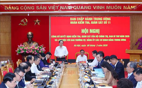 Công bố quyết định kiểm tra, giám sát của Bộ Chính trị, Ban Bí thư đối với Ban Thường vụ Đảng uỷ các cơ quan Đảng Trung ương
