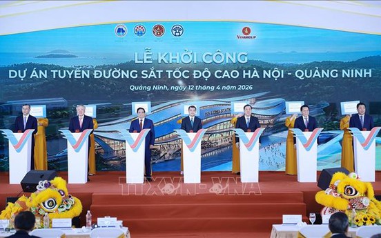 Thủ tướng dự Lễ khởi công Dự án tuyến đường sắt tốc độ cao Hà Nội - Quảng Ninh