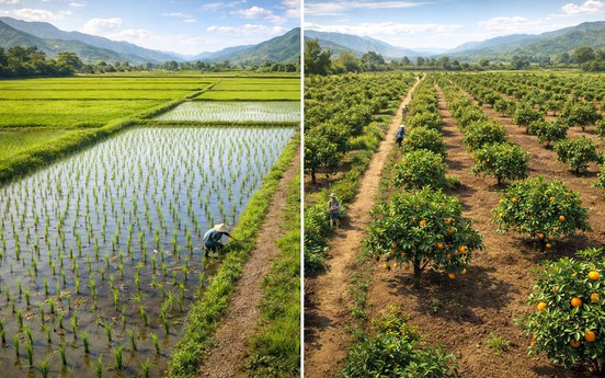 Từ nay, tự ý chuyển đất trồng lúa sang đất trồng cây lâu năm có thể bị phạt đến 30 triệu đồng