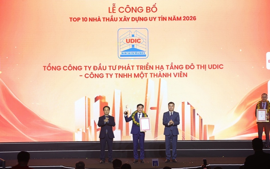 UDIC tiếp tục được vinh danh tại lễ Công bố Top 10 & Top 5 công ty uy tín ngành Bất động sản – Xây dựng – Vật liệu Xây dựng năm 2026