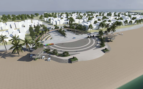 Lần đầu tiên thành phố trẻ nhất Việt Nam xây dựng công viên biển, nằm ngay gần cầu vượt biển dài nhất miền Trung