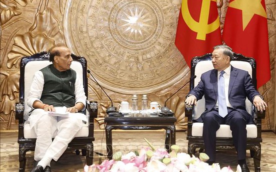 Tổng Bí thư, Chủ tịch nước Tô Lâm tiếp Bộ trưởng Quốc phòng Ấn Độ Rajnath Singh