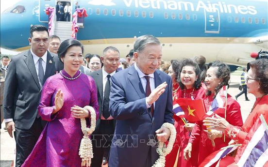 Tổng Bí thư, Chủ tịch nước Tô Lâm và Phu nhân bắt đầu thăm chính thức Vương quốc Thái Lan