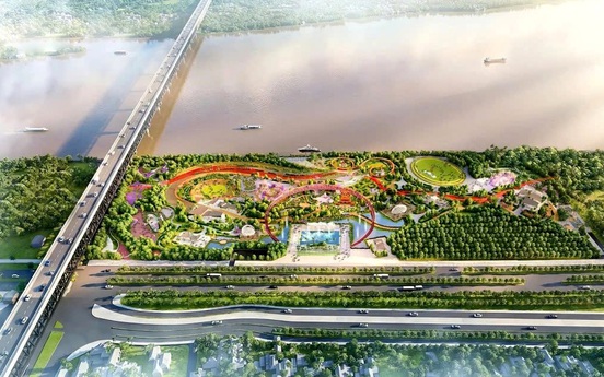 Công trình mở đầu cho việc hình thành trục đại lộ cảnh quan sông Hồng 27 tỷ USD đang được triển khai xây dựng