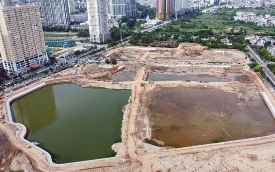 Chỉ 2 ngày nữa, hoàn thành hồ điều hòa khổng lồ giải thoát 6 điểm ngập nặng tại Thủ đô