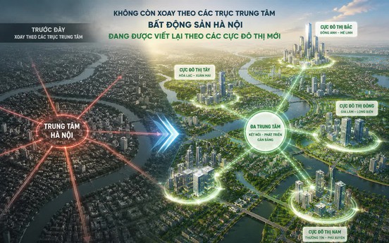 Không còn xoay theo các trục trung tâm, bất động sản Hà Nội đang được viết lại theo các cực đô thị mới