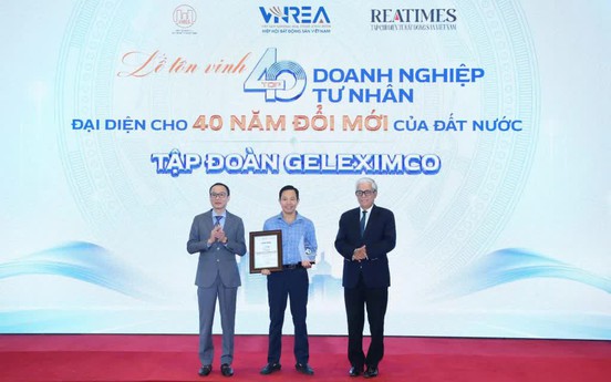 Geleximco được vinh danh Top doanh nghiệp tư nhân tiêu biểu đại diện cho 40 năm đổi mới đất nước