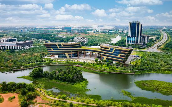 Toàn cảnh khu công nghệ Hòa Lạc, nơi có 2 tuyến metro kết nối trung tâm Hà Nội