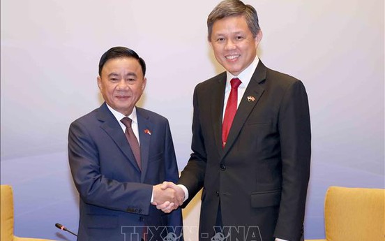 Lễ đón Ủy viên Bộ Chính trị, Thường trực Ban Bí thư Trần Cẩm Tú thăm chính thức Singapore