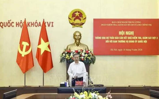 Thông qua dự thảo kết quả kiểm tra, giám sát đợt 3 đối với Ban Thường vụ Đảng ủy Quốc hội