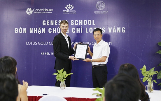 Capital House nhận chứng chỉ xanh Lotus hạng vàng cho Genesis School