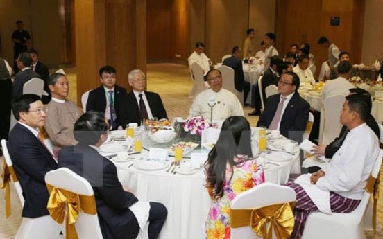 Tổng Bí thư Nguyễn Phú Trọng gặp các DN Việt Nam và Myanmar