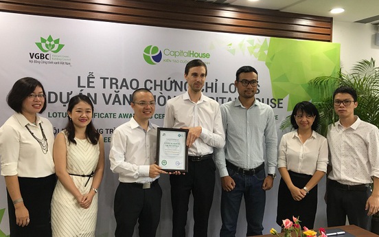 Capital House nhận chứng chỉ LOTUS cho dự án văn phòng Xanh