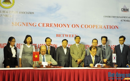 Hiệp hội BĐS Việt Nam và Hiệp hội Quản lý xây dựng Hàn Quốc ký bản ghi nhớ hợp tác
