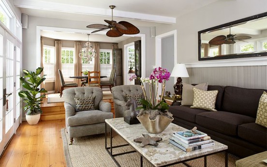 15 mẫu nội thất phòng khách đẹp sang trọng với tông màu nâu xám