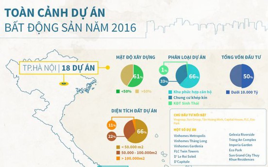 [Infographic] Toàn cảnh dự án BĐS Việt Nam năm 2016