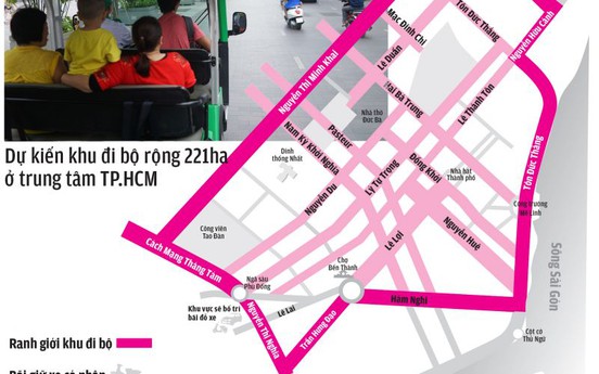 TP. HCM quy hoạch 221ha phố đi bộ ở trung tâm, đường nào bị cấm xe?
