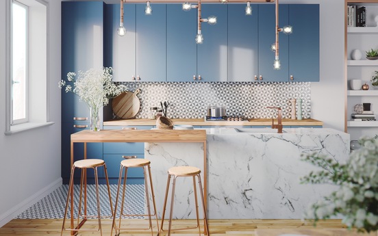 12 ý tưởng thiết kế căn bếp màu xanh xua tan nắng nóng