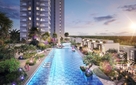 Cận cảnh bể bơi giữa lưng chừng trời của toà tháp sinh đôi đẳng cấp nhất Ecopark