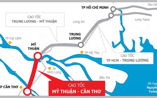 Trình Thủ tướng đề xuất đầu tư 4.827 tỷ đồng xây 22,7km cao tốc Mỹ Thuận - Cần Thơ