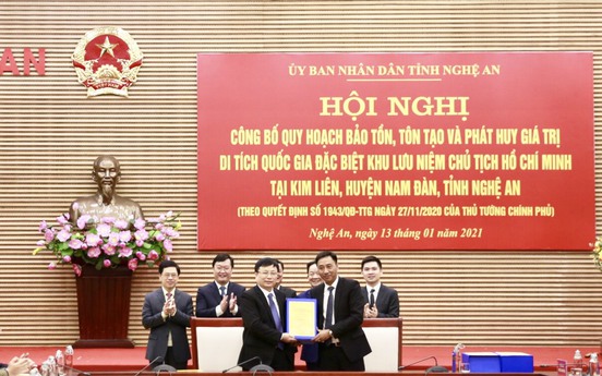 Công bố Quy hoạch bảo tồn, tôn tạo và phát huy giá trị Khu lưu niệm Chủ tịch Hồ Chí Minh tại Nghệ An