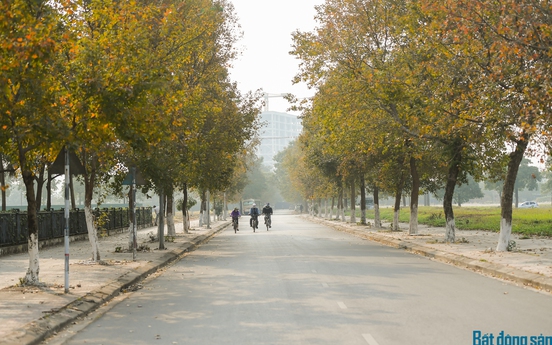 Đẹp nao lòng con đường ngập phong lá đỏ ở Hà Nội