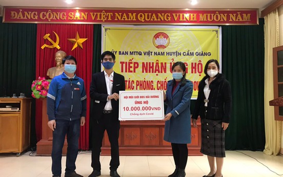 Hội Môi giới BĐS Việt Nam tại Hải Dương chung tay ủng hộ công tác phòng chống dịch bệnh
