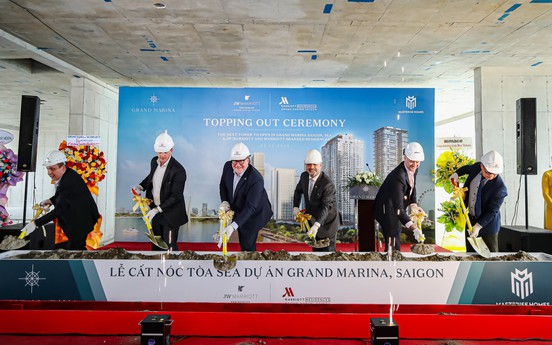 Grand Marina, SaiGon cất nóc toà Sea bao gồm khu căn hộ hàng hiệu Mariott và JW Marriott
