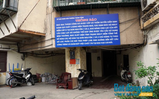 Hà Nội: 23 hộ dân nhà G6A Thành Công chưa đồng ý di dời