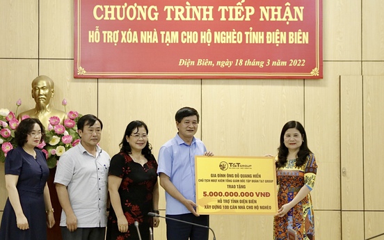Gia đình và doanh nhân của doanh nhân Đỗ Quang Hiển ủng hộ Điện Biên 20 tỷ đồng xây nhà cho hộ nghèo 