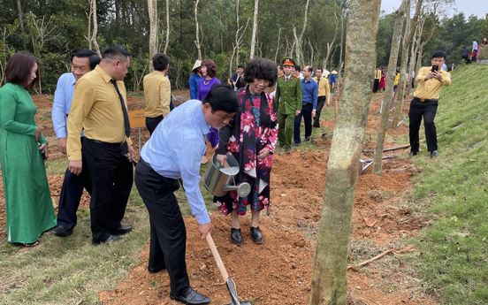 Hàng trăm cây xanh được trồng mới nhân dịp Tết trồng cây tại Đền Chung Sơn – Đền thờ gia tiên Chủ tịch Hồ Chí Minh