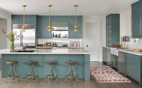 Gợi ý tân trang nhà bếp với màu xanh mòng két “hot trend” 