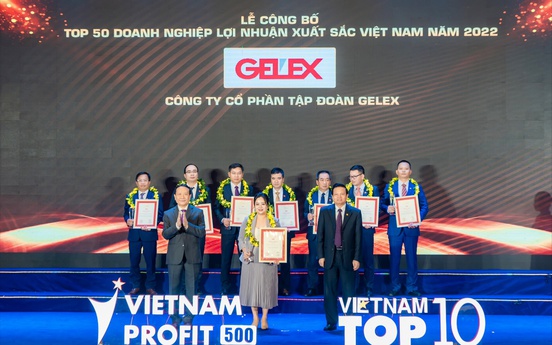 GELEX lọt Top 50 Doanh nghiệp lợi nhuận xuất sắc nhất Việt Nam 2022