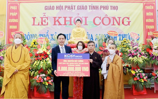Chủ tịch Tập đoàn Kosy công đức 8 tỷ đồng xây chùa An Ninh Thượng tại Phú Thọ