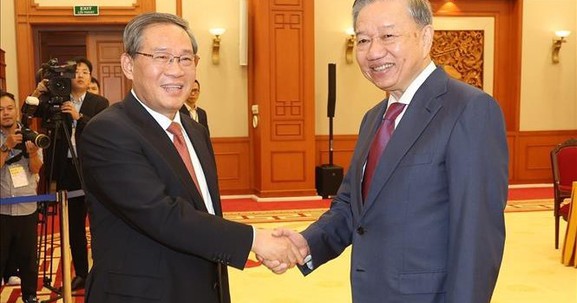 Tổng Bí thư, Chủ tịch nước Tô Lâm hội kiến Thủ tướng Quốc vụ viện Trung Quốc Lý Cường
