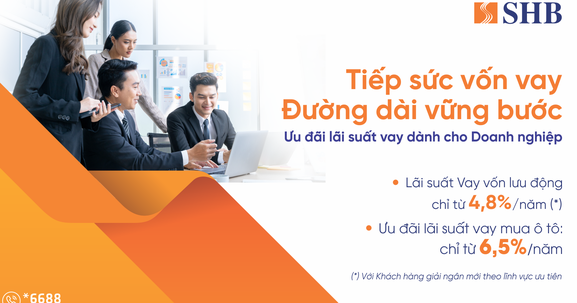 SHB mở rộng gói tín dụng "Tiếp sức vốn vay – Đường dài vững bước" lên 16.000 tỷ đồng, lãi suất từ 4,8%