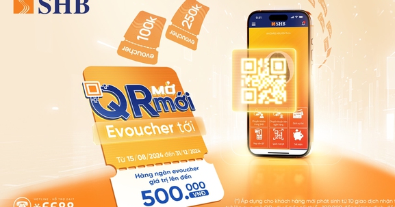 Nhận ngay E-voucher trị giá tới 500.000 VNĐ khi nhận tiền qua QRCode SHB