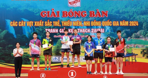 Bóng bàn CAND - T&T về nhất toàn đoàn với 14 huy chương Vàng giải trẻ quốc gia